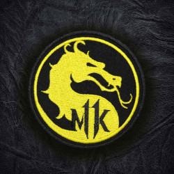Emblema di combattimento mortale logo MK ricamo velcro / toppa termoadesiva 2